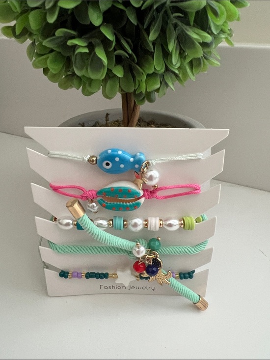 Jewelry - Multicolor Charm Bracelet Set - Fashion Jewelry